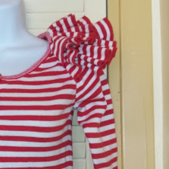 3/4  sleeve Red White Striped   XS - Picture 2 of 2